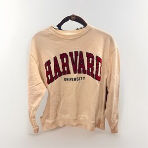Harvard University Beige Sweatshirt Harvard Crimson H Logo size Women Small